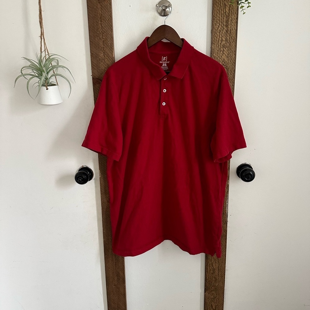 George Men's Red Polo Shirt size XL